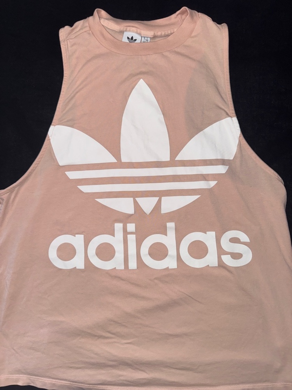 adidas Pink Trefoil Muscle Tank with White Logo